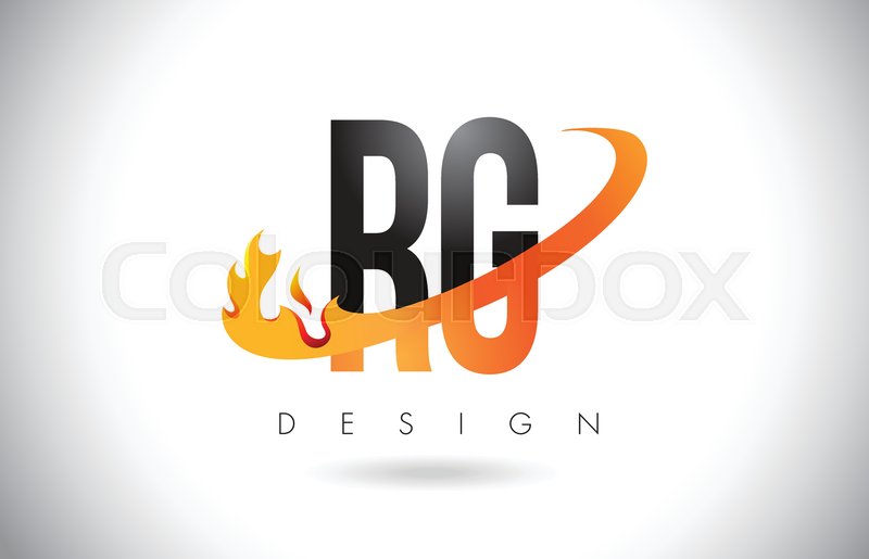 800x515 Rg R G Letter Logo Design With Fire Stock Vector Colourbox