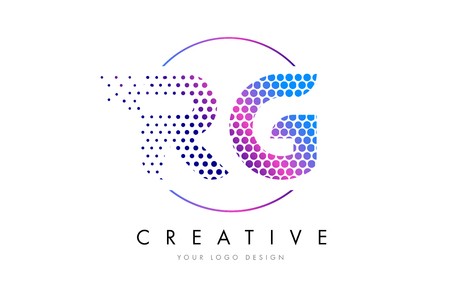 450x286 Rg R G Pink Magenta Dotted Bubble Letter Logo Design Dots