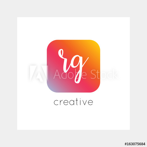 500x500 Rg Logo, Vector Useful As Branding, App Icon, Alphabet