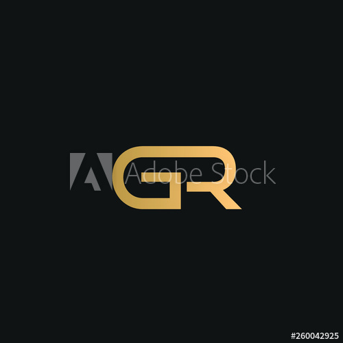 500x500 Rg Or Gr Logo Vector Initial Logo Vector Golden Letters On Black
