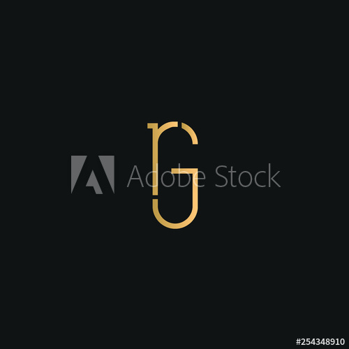 500x500 Gr Or Rg Logo Vector Initial Letter Logo, Golden Text On Black
