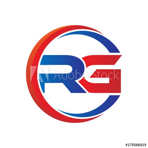 500x500 Rg Logo Vector Modern Initial Swoosh Circle Blue And Red
