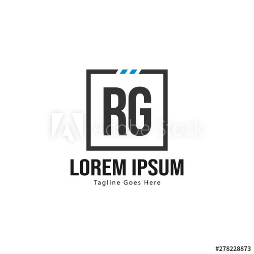 500x500 Initial Rg Logo Template With Modern Frame Minimalist Rg Letter