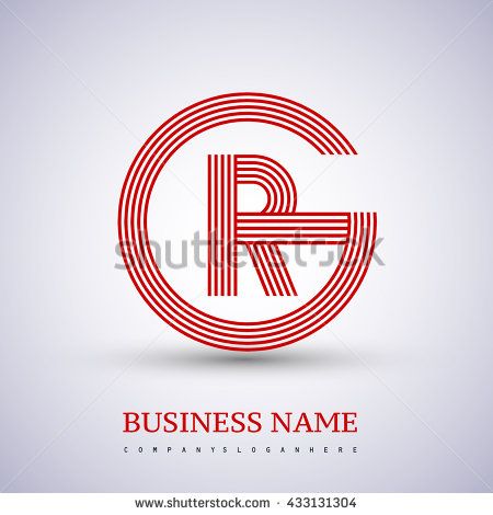 450x470 Letter Gr Or Rg Linked Logo Design Circle G Shape Elegant Red