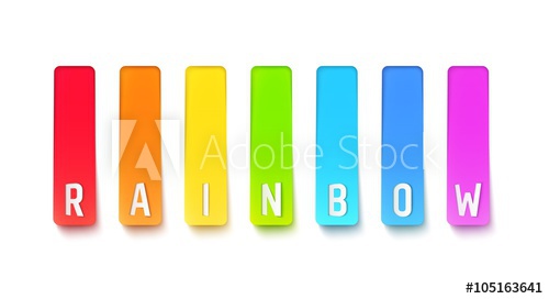 500x272 Rainbow Paper Stripe Banners With Shadows On White Background Rgb