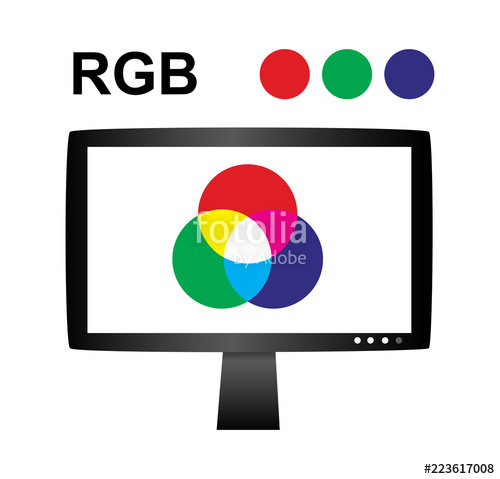 500x479 Vector Illustration Of Rgb Concept With Lcd Monitor