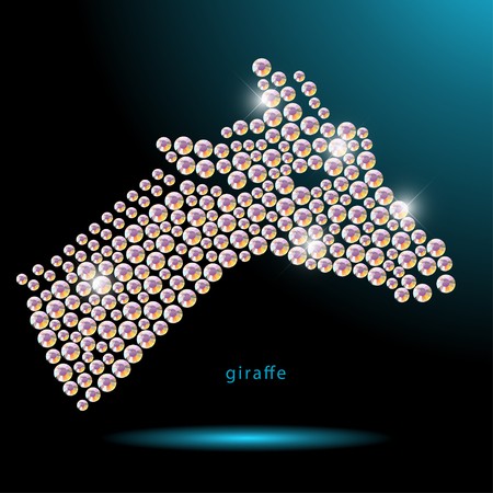 450x450 Vector Animal Portrait Made With Rhinestone Gems Isolated On Black