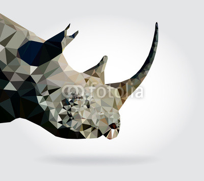 400x356 Rhino Head Vector Geometric Modern Illustration Abstract Wall Mural