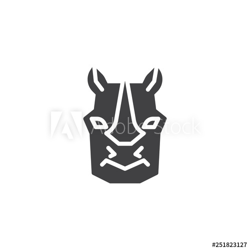 500x500 Rhino Head Vector Icon Filled Flat Sign For Mobile Concept