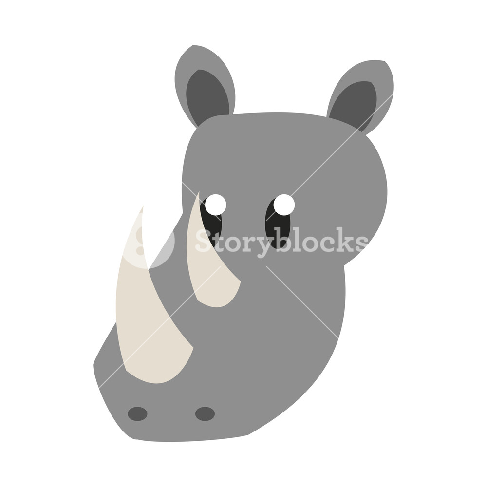 1000x1000 Rhino Wild Animal Head Vector Illustration Graphic Design Royalty