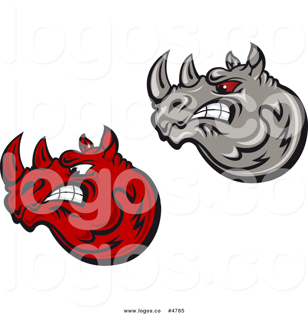1024x1044 Royalty Free Vector Of Angry Rhino Head Logos
