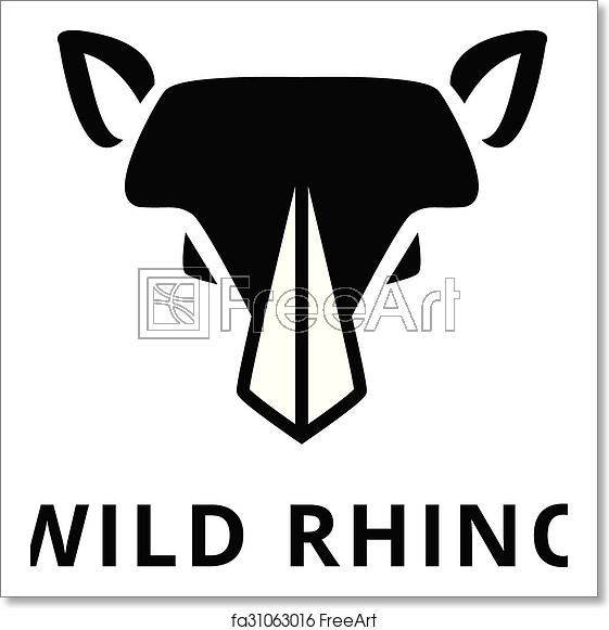 561x581 Free Art Print Of Vector Minimalistic Flat Rhino Head Logo Vector
