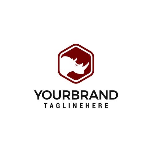 490x490 Rhino Logo Design With Hexagon Design Template