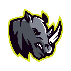 300x300 Rhino Team Mascot Logo Vector Buy The Logo Vector Format Scalable