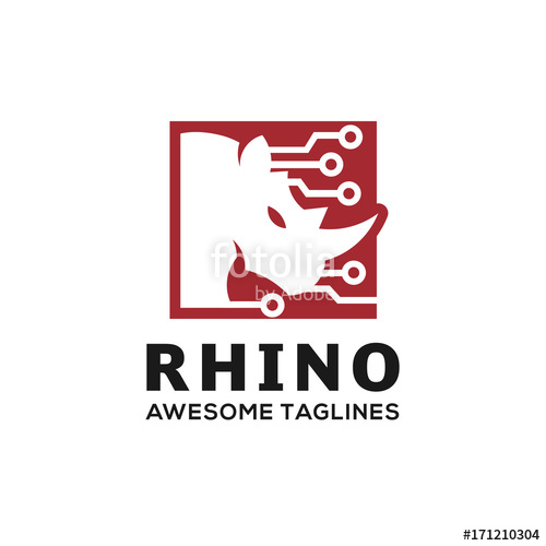 500x500 Rhinoceros, Rhino Logo Rhino Techno Logo, Business Template