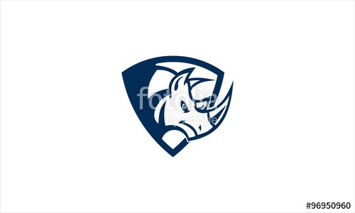 500x300 Blue Shield Rhino Logo Stock Image And Royalty Free Vector