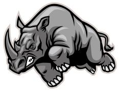 235x178 Charging Rhino Vector Art Illustration Rhinos Logos