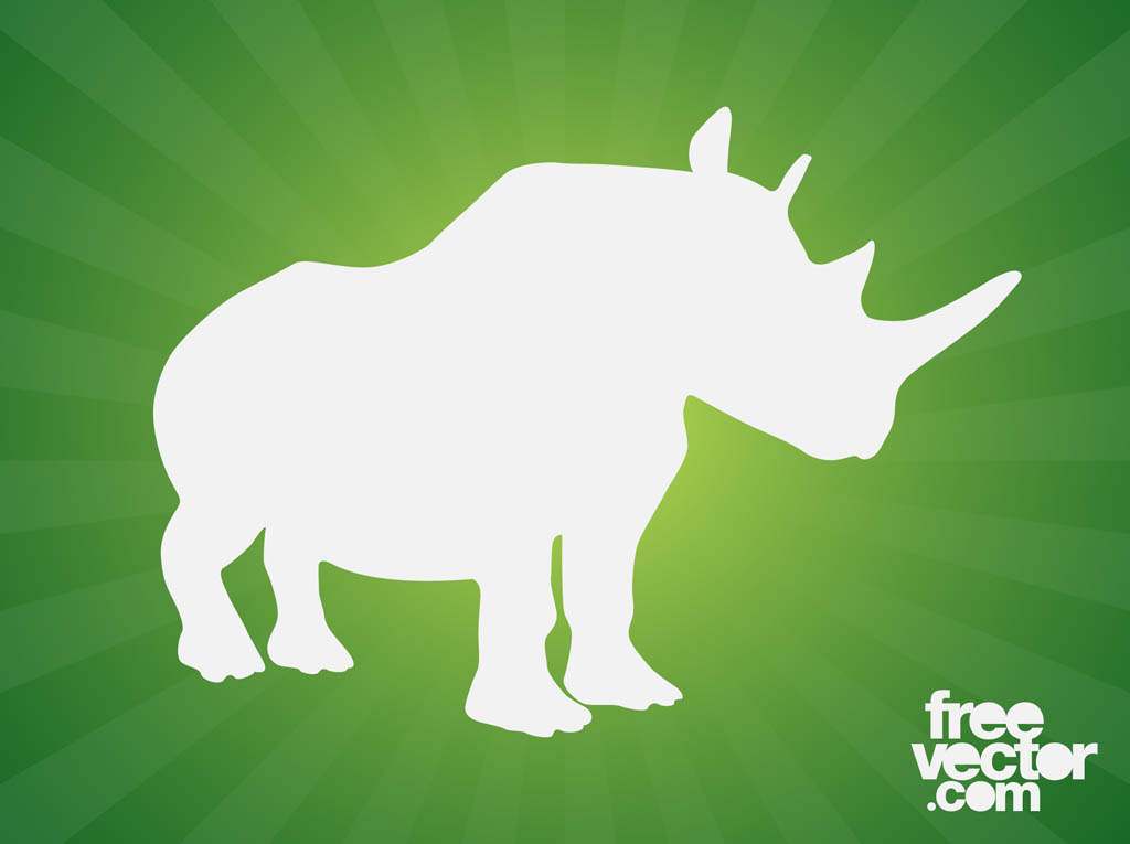 1024x765 Rhino Silhouette Vector Art Graphics