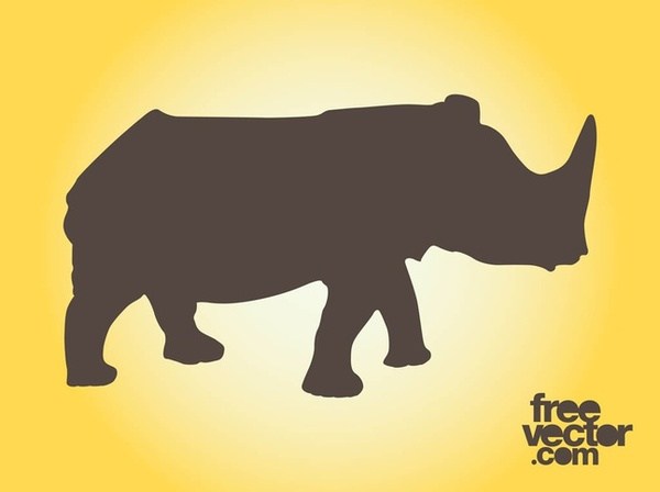 600x448 Rhino Silhouettes Free Vector