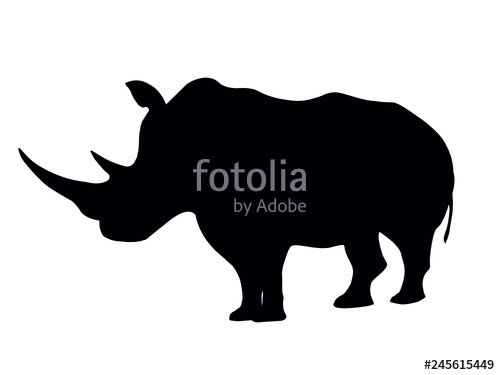 500x375 Rhino Silhouette Stock Image And Royalty Free Vector