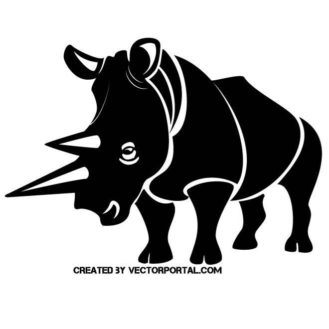 660x660 Rhino Silhouette Vector Animal Vectors Silhouette Vector