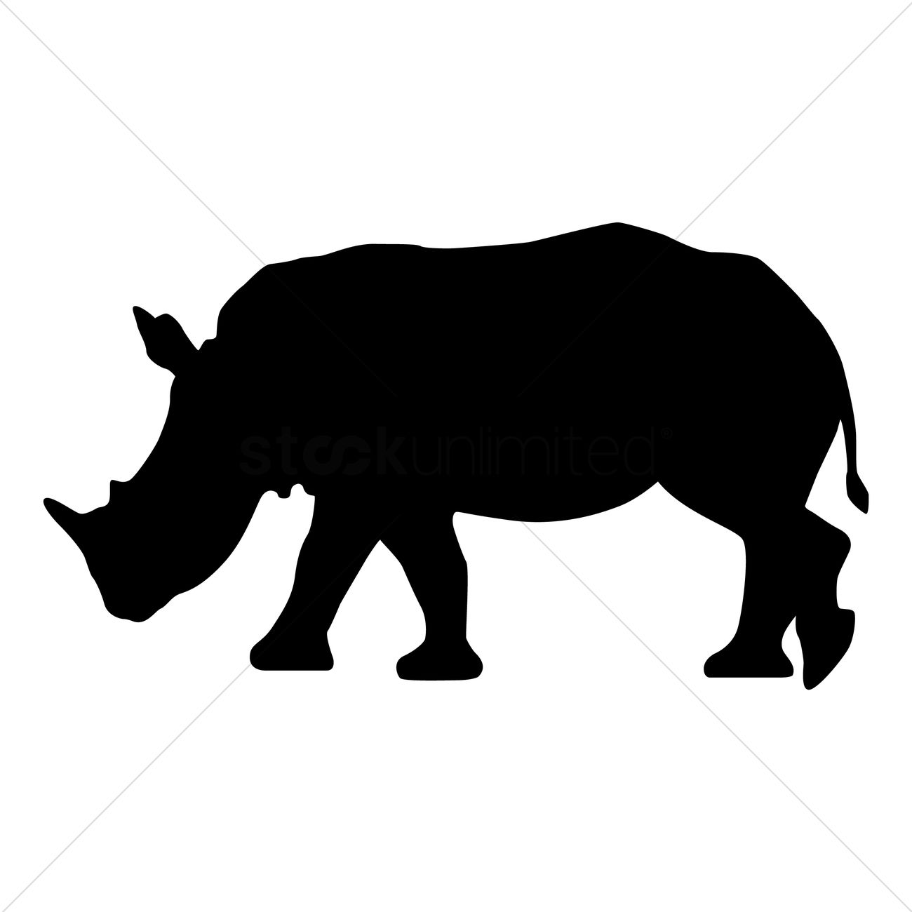 1300x1300 Silhouette Of Rhinoceros Vector Image