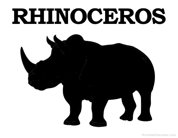 620x479 Printable Rhino Silhouette