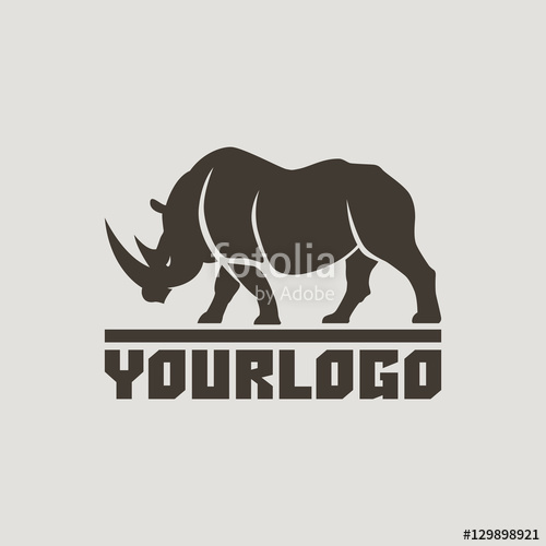 500x500 Rhino Going Profile Logo Sign Vector Illustration Stock Image