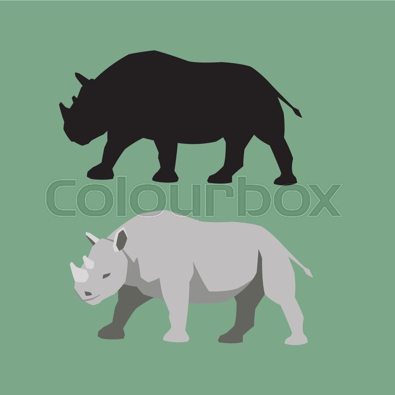 800x800 Rhino Vector Illustration Style Flat Stock Vector Colourbox