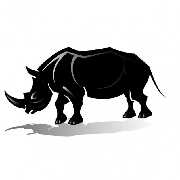 626x626 Black Rhinoceros Vector Clip Art Vector Free Download