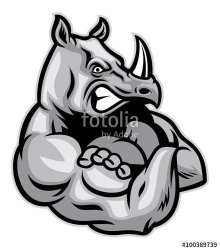 440x500 Rhino Show His Big Muscle Stock Image And Royalty Free Vector