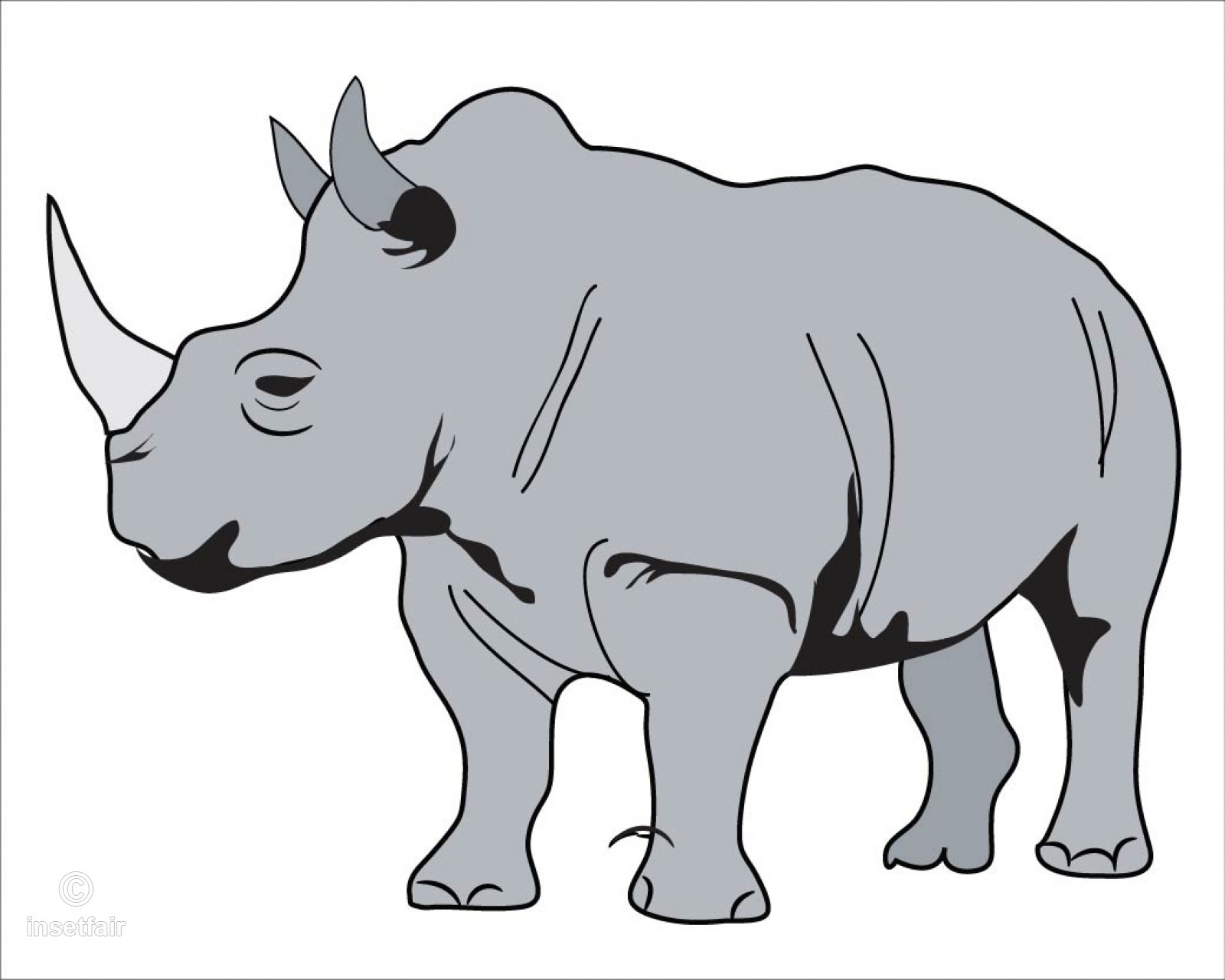 1600x1281 Cartoon Rhino Vector Image For Free Download