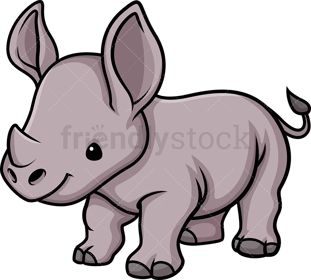 1000x900 Chibi Kawaii Rhino Clipart Cartoon Vector