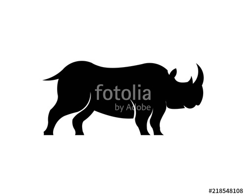 500x400 Rhinoceros Vector Silhouette Illustration Isolated On White