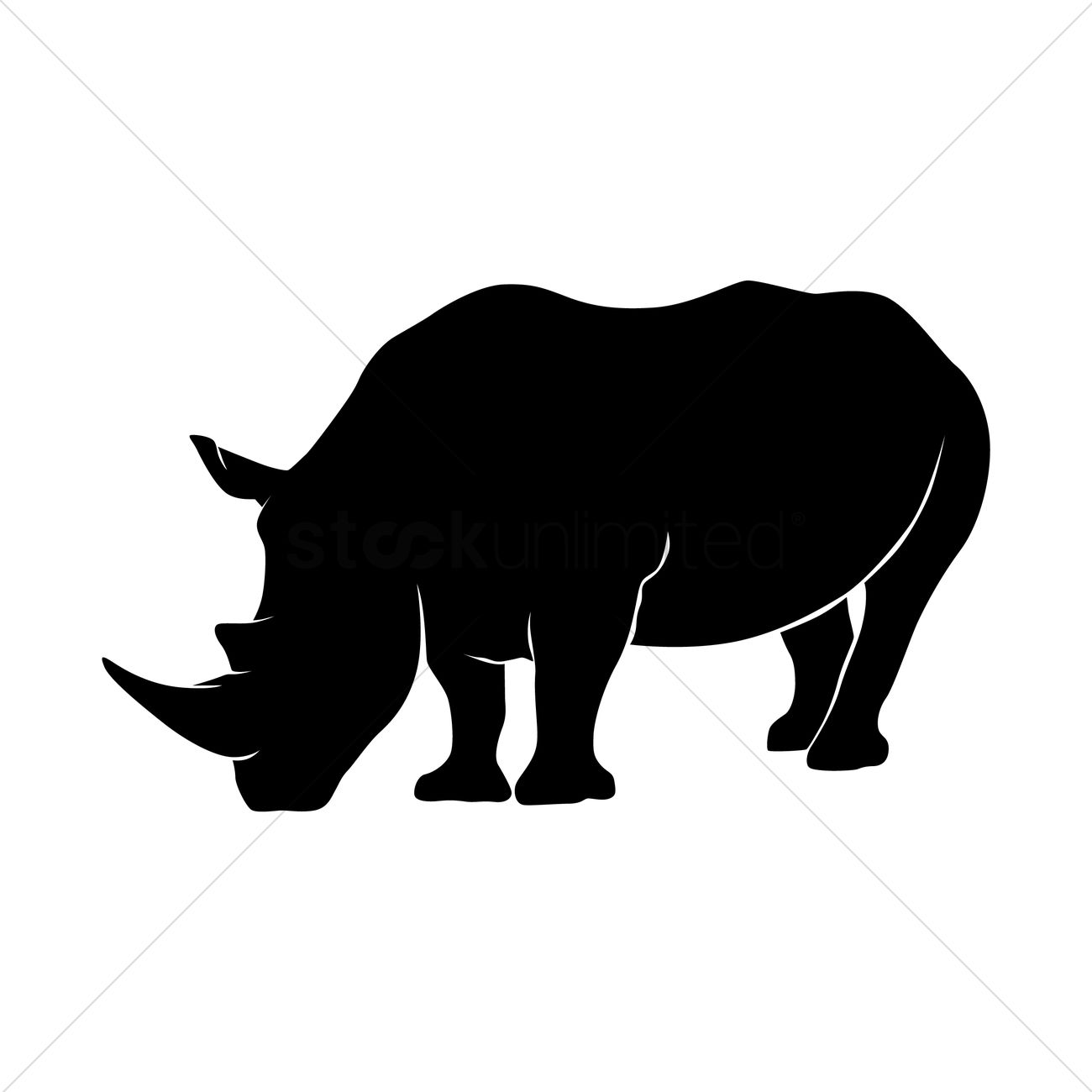 1300x1300 Silhouette Of A Rhinoceros Vector Image
