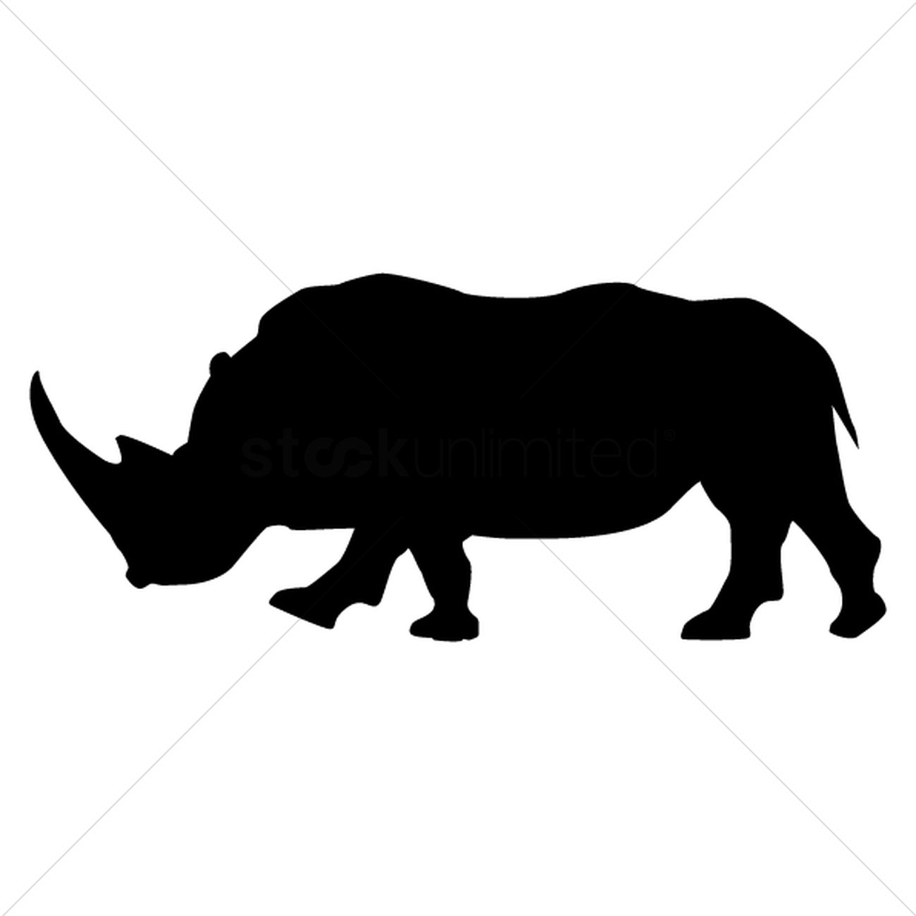 1300x1300 Silhouette Of Rhinoceros Vector Image