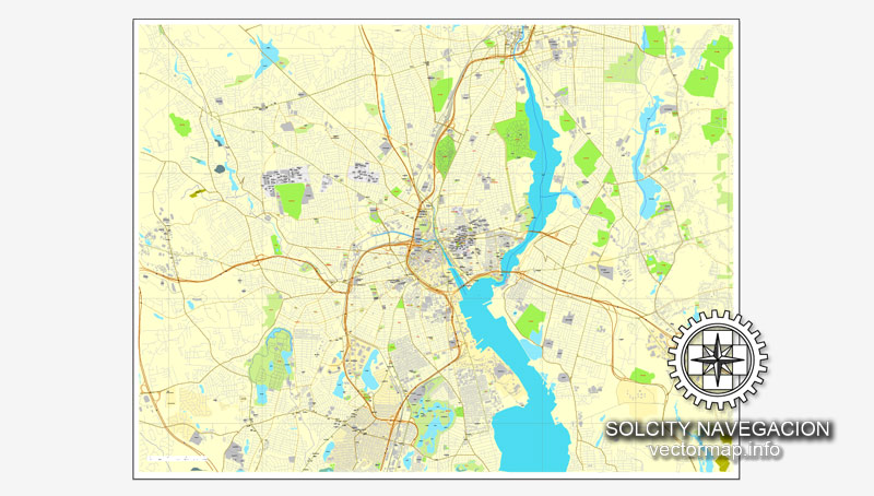 800x454 Providence, Rhode Island, Us Printable Vector Street City Plan Map