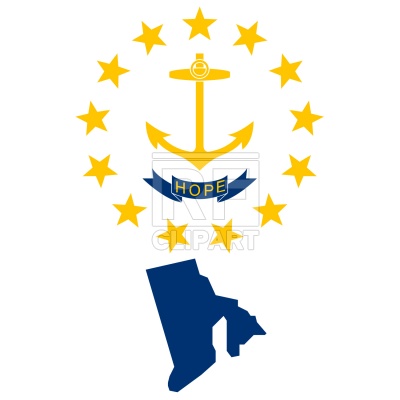 400x400 Rhode Island State Map And Flag Vector Image Of Signs, Symbols
