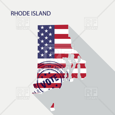 400x400 State Of Rhode Island Map With Flag And Presidential Day Vote