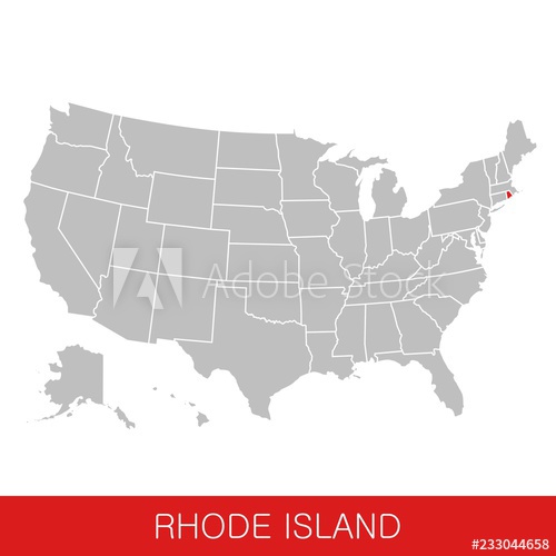 500x500 United States Of America With The State Of Rhode Island Selected