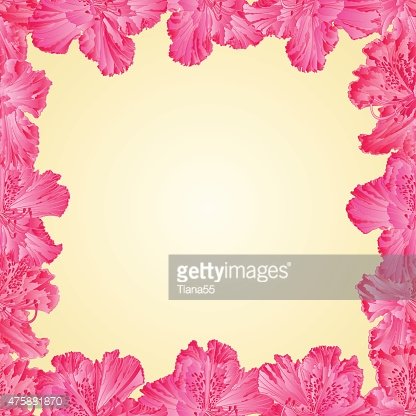 416x416 Seamless Texture Frame Of Rhododendron Vector Premium Clipart