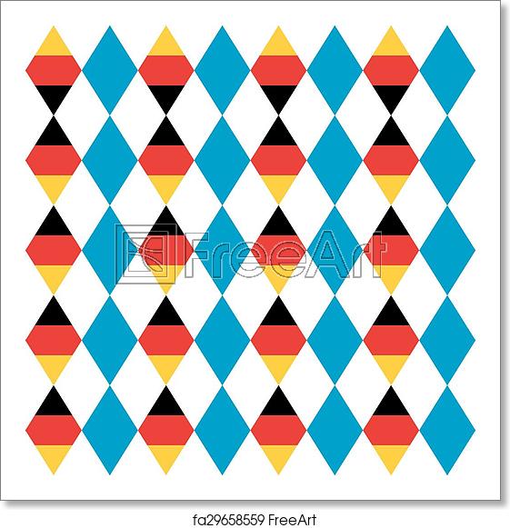561x581 Free Art Print Of Oktoberfest Seamless Pattern Of Blue Rhombus