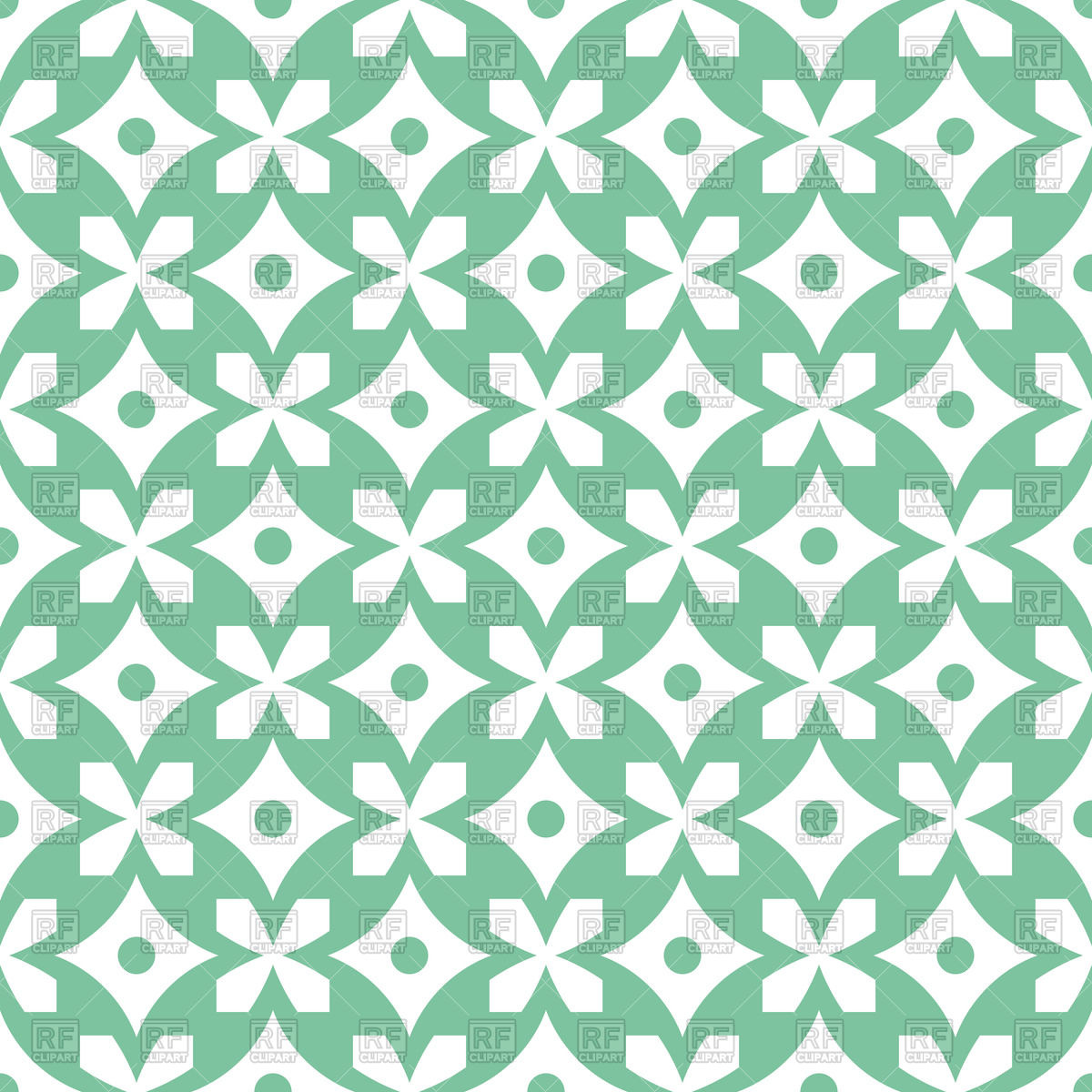 1200x1200 Green Seamless Floral Pattern With Rhombus Vector Image