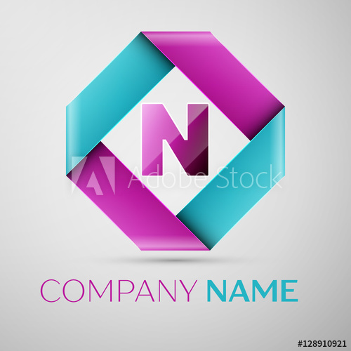 500x500 Letter N Vector Logo Symbol In The Colorful Rhombus Vector