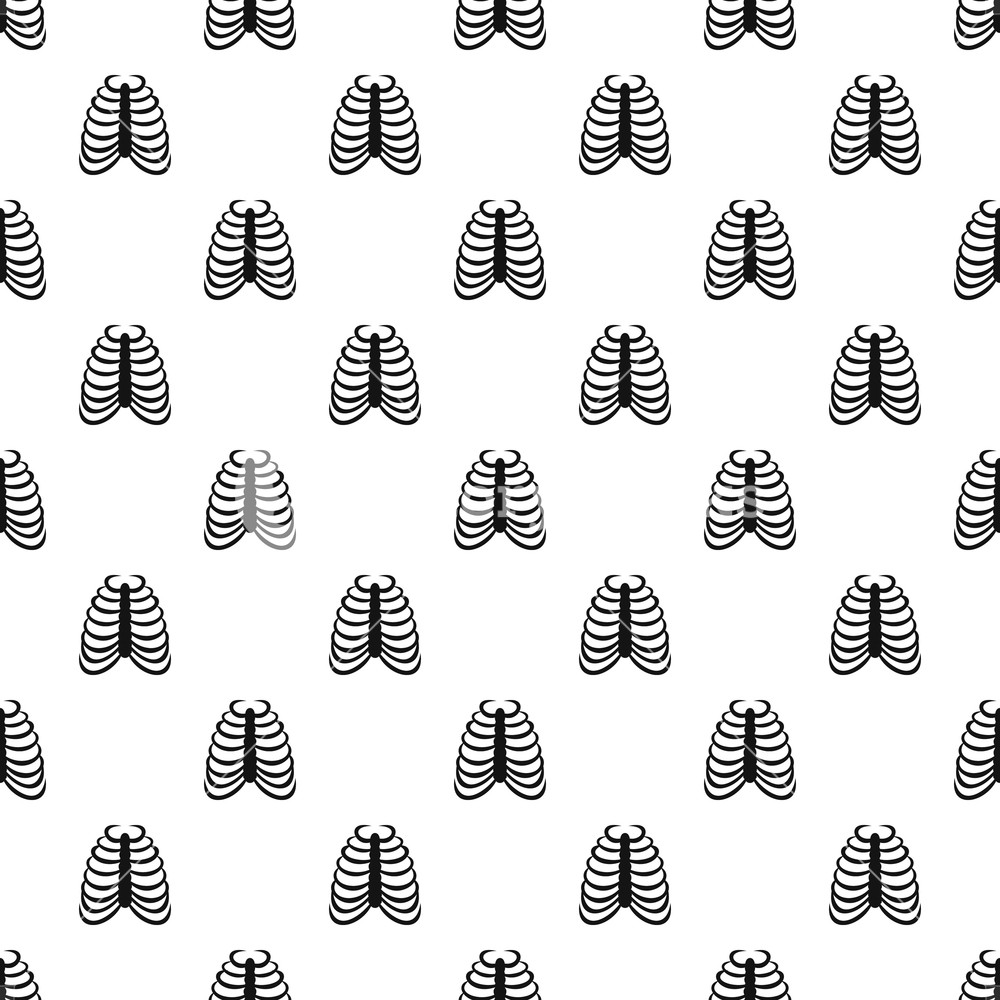1000x1000 Rib Cage Pattern Seamless In Simple Style Vector Illustration