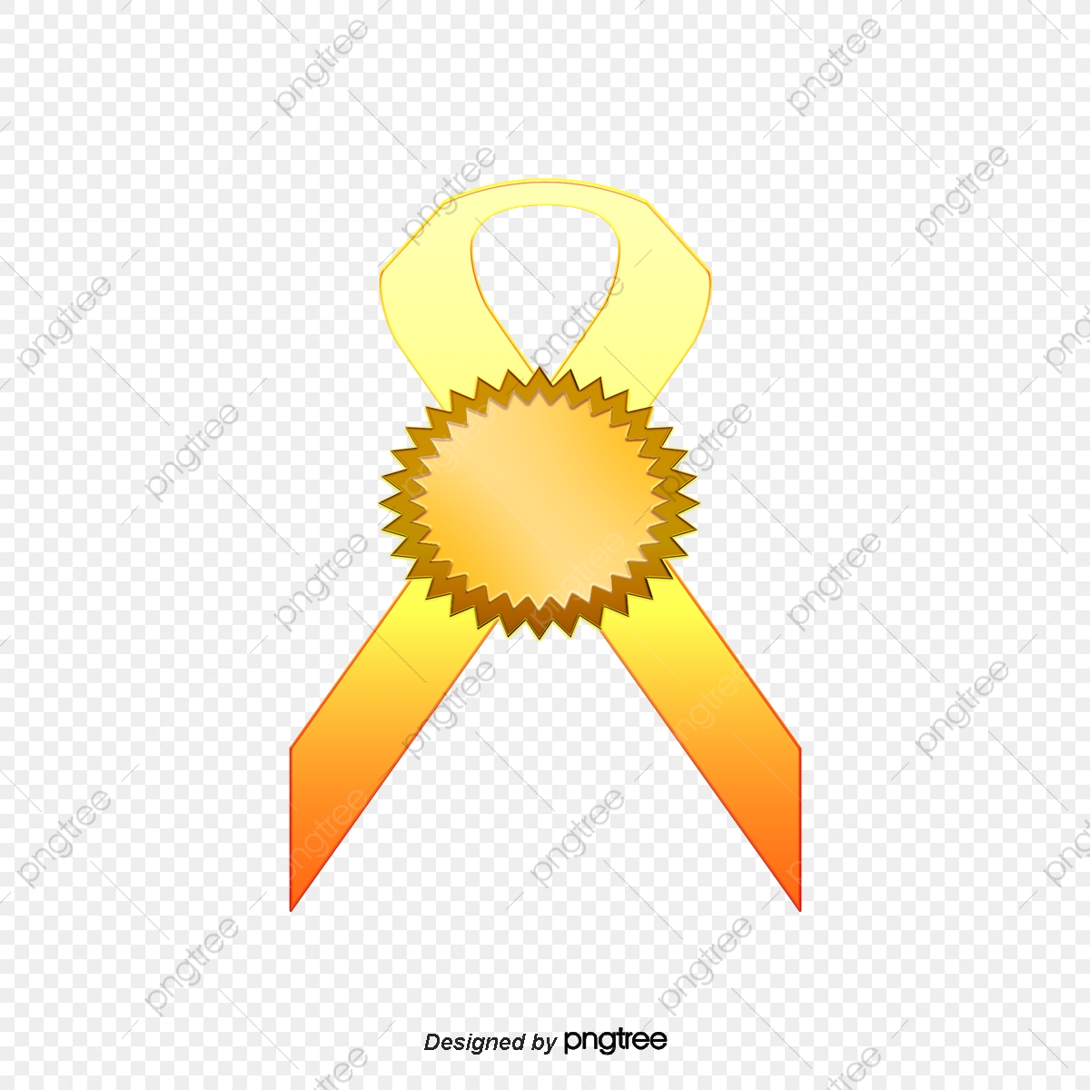 1200x1200 Gold Badge, Vector Png, Golden Ribbon, Coloured Ribbon Png