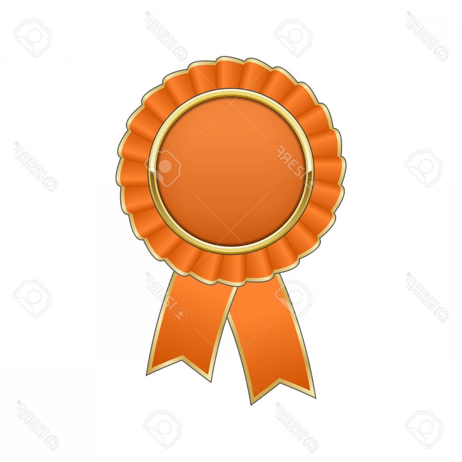 1560x1560 Photostock Vector Orange And Gold Award Rosette With Ribbon
