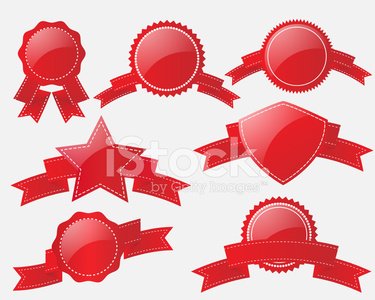 375x300 Red Label Ribbon Badge Vector Stock Vectors