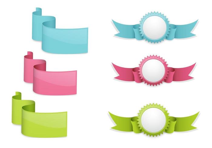 700x490 Ribbon Banner And Badge Vector Pack