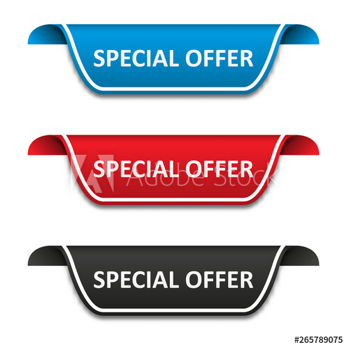 500x500 Special Offer Tag Label Set Attention Ribbon Badge Vector